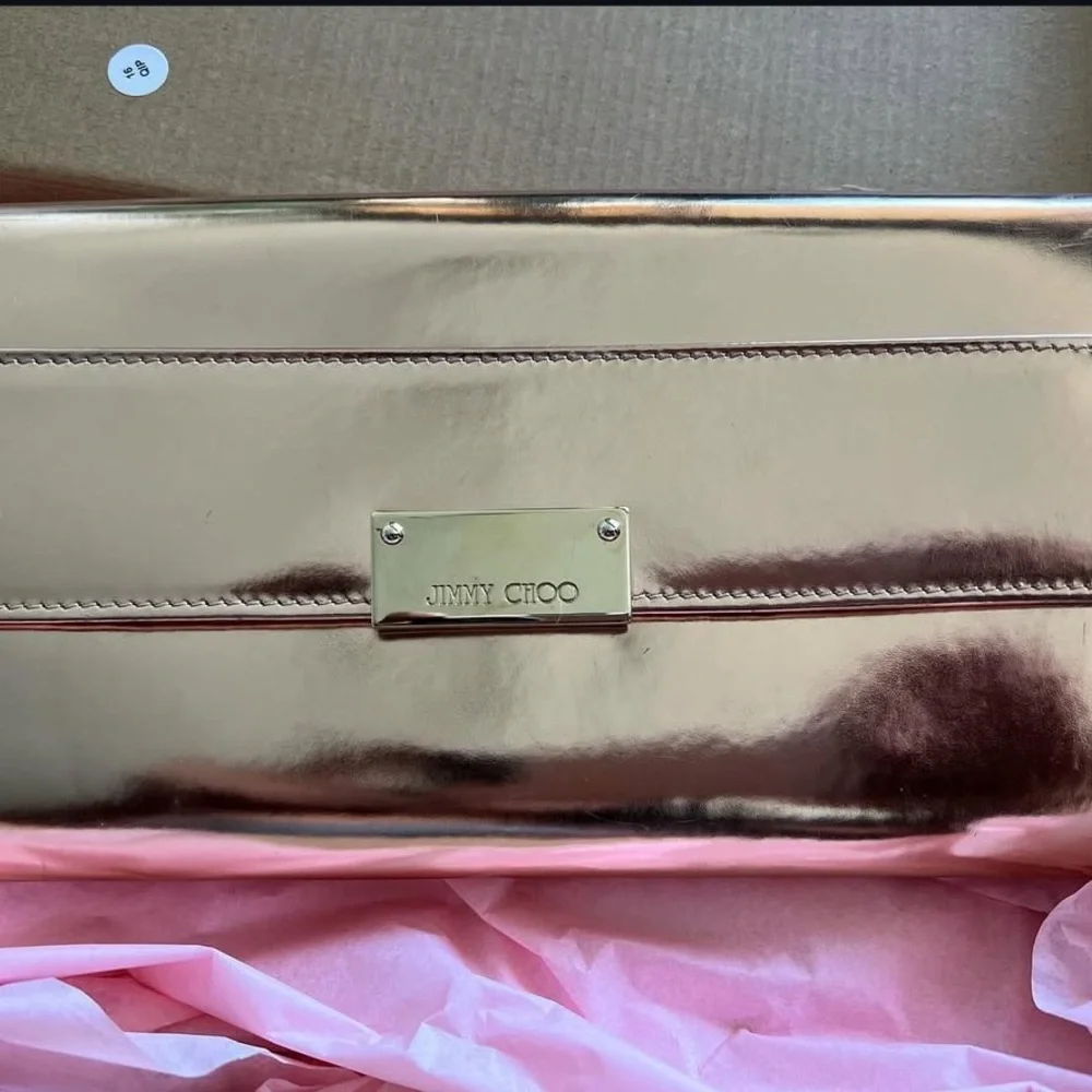 Jimmy Choo Metallic Rose Clutch - Picture 1 of 6